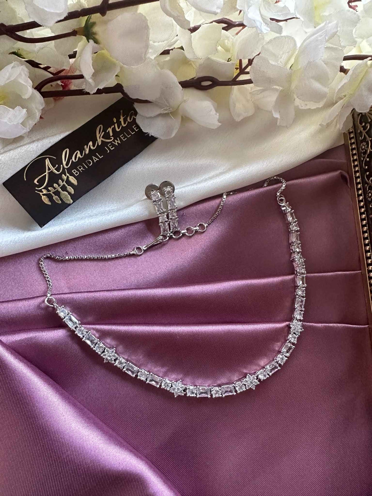 AD Necklace with White Stones