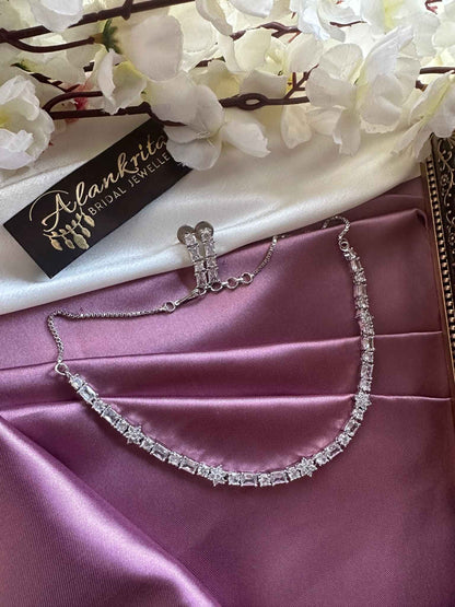 AD Necklace with White Stones