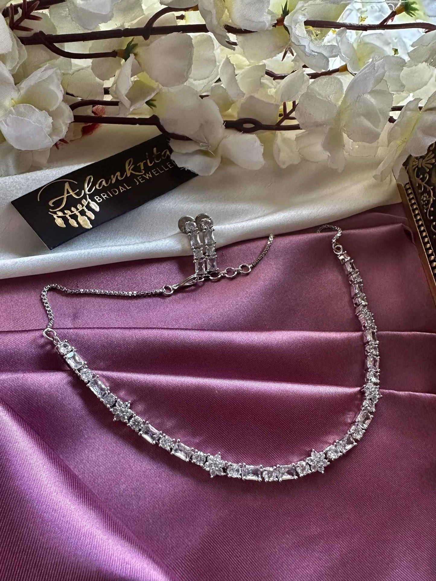 AD Necklace with White Stones