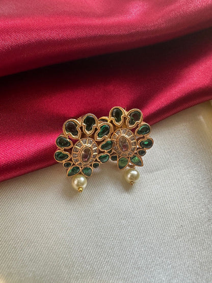 Premium Green Kemp Choker with Pearl Beads