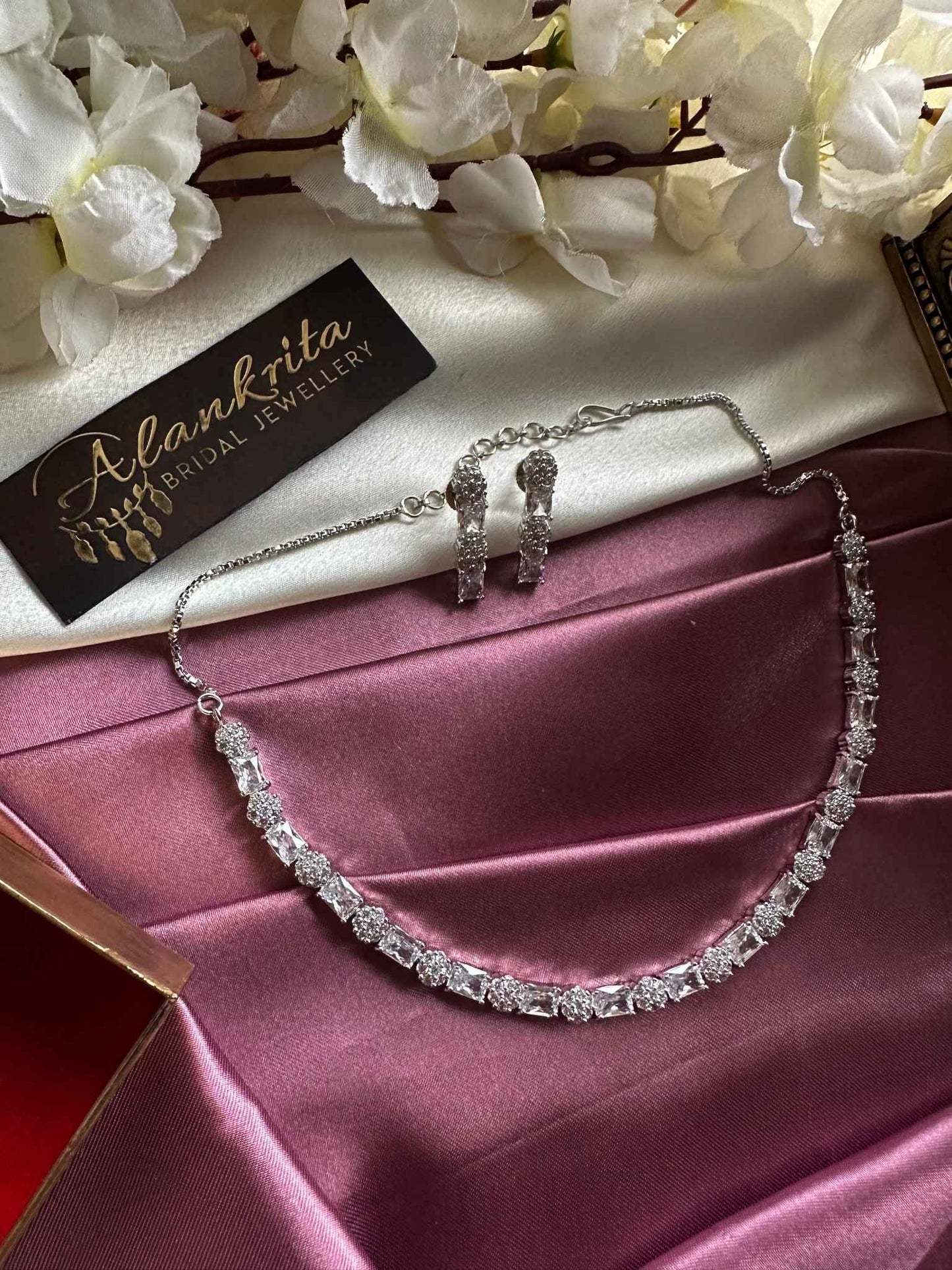 AD Necklace with White Stones
