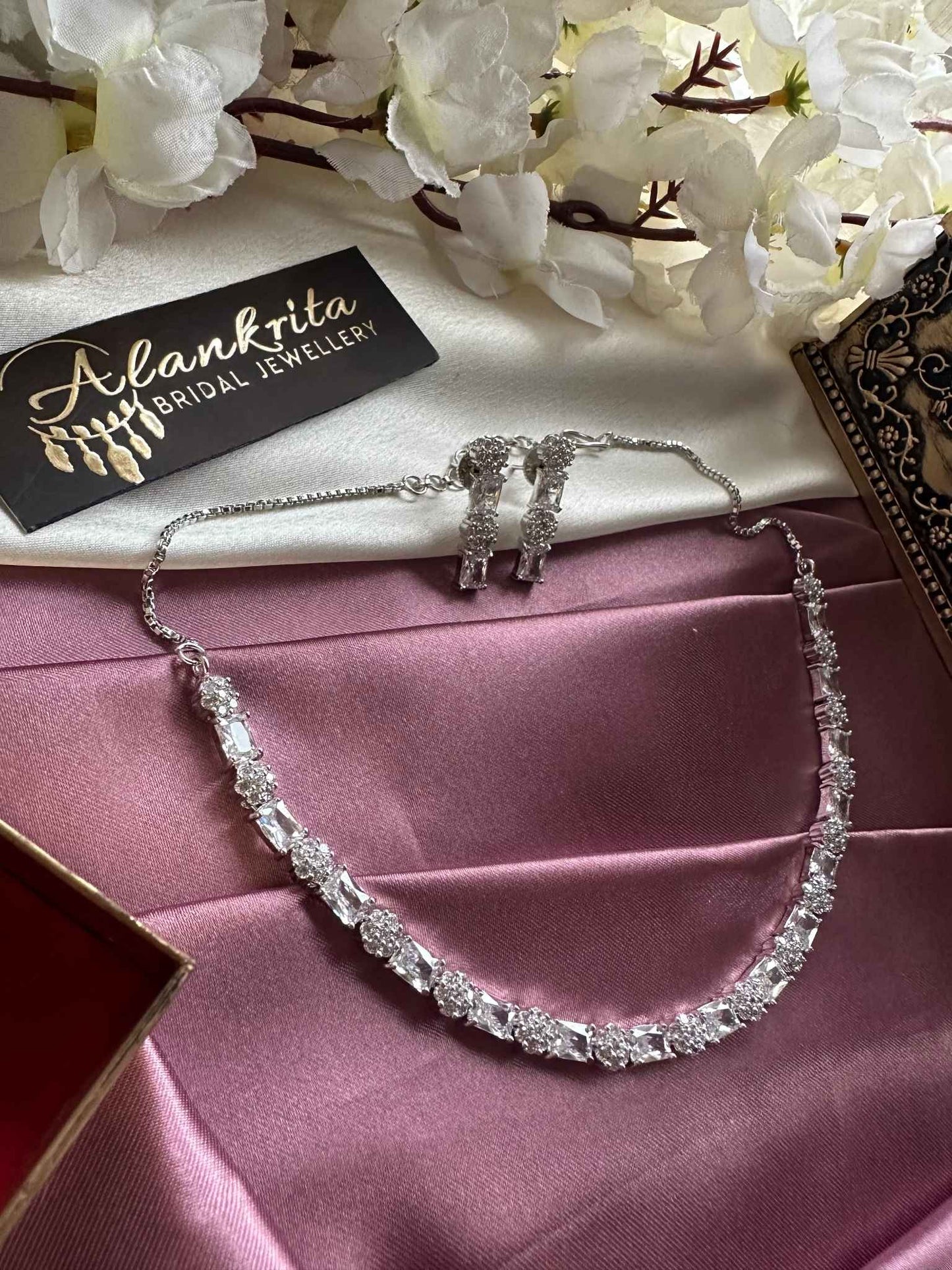 AD Necklace with White Stones
