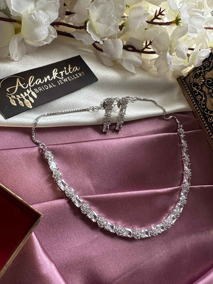 AD Necklace with White Stones