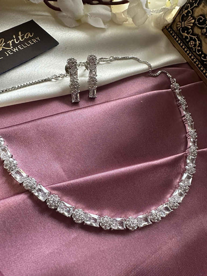 AD Necklace with White Stones