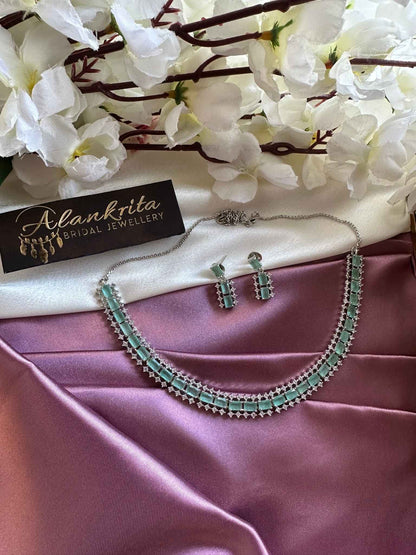Premium Mint Green AD Necklace