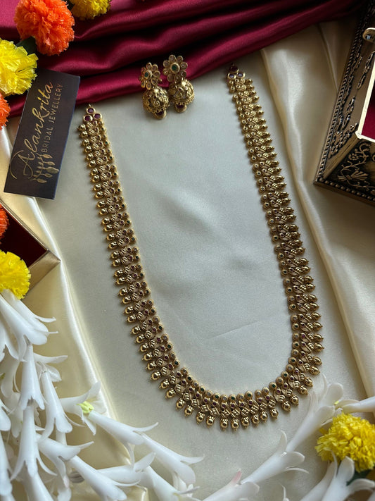 Premium Long Peacock Haram with Jhumka