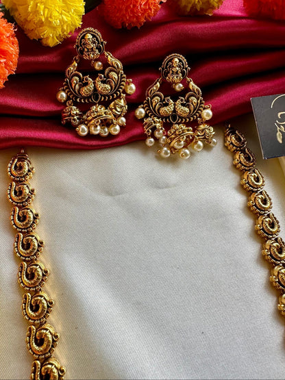 Premium Long Peacock Haram with Pearl Beads